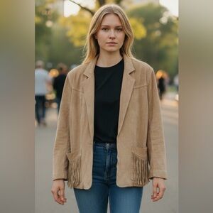 Vintage Suede Western Fringe Jacket